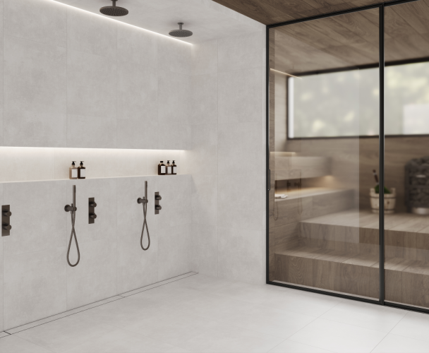 Керамогранит Laparet Бетоника Сильвер ПРО серый матовый R12/B 60х60
