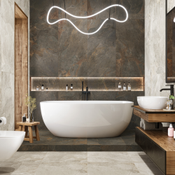 Керамогранит Delacora D60223M Stoncrete Сopper матовый карвинг 60x60