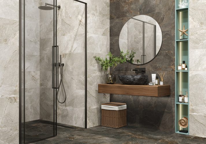 Керамогранит Delacora D60223M Stoncrete Сopper матовый карвинг 60x60