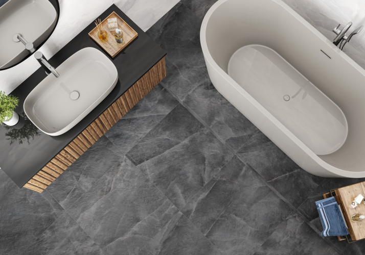 Керамогранит Delacora D60247M Salt Lead матовый карвинг 60x60