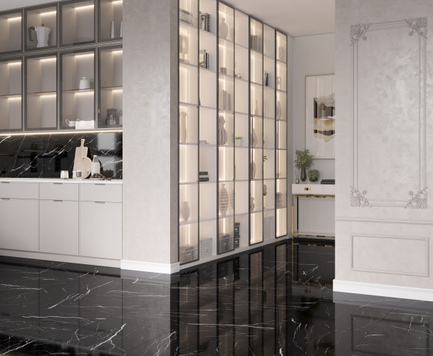 Керамогранит Laparet Flash Black х9999294559 чёрный 60x60