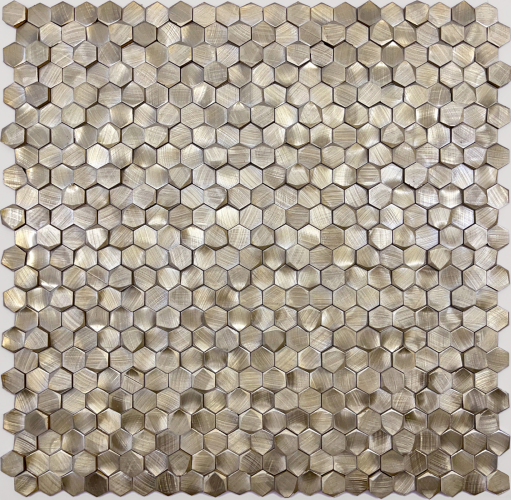 Мозаика LeeDo Ceramica Aluminium 3D Hexagon Brass (8x14x6) 297x306, рельефная матовая и глянцевая