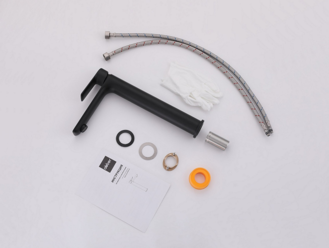 Смеситель ABBER Weiss Insel AF8011B для раковины, черный матовый