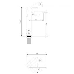 Смеситель ABBER Weiss Insel AF8011B для раковины, черный матовый