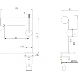 Смеситель ABBER Perfekte 316 AF8A10BGG для раковины, оружейная сталь брашированная