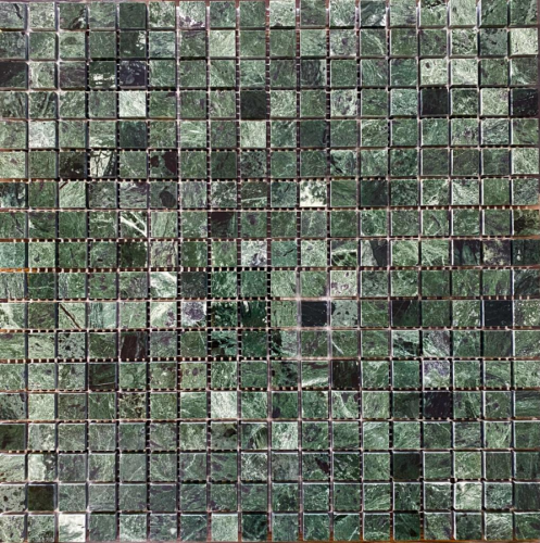 Мозаика Pixel Mosaic PIX 308 Spider Green, чип 15x15 мм, сетка 305х305x4 мм, Полированная