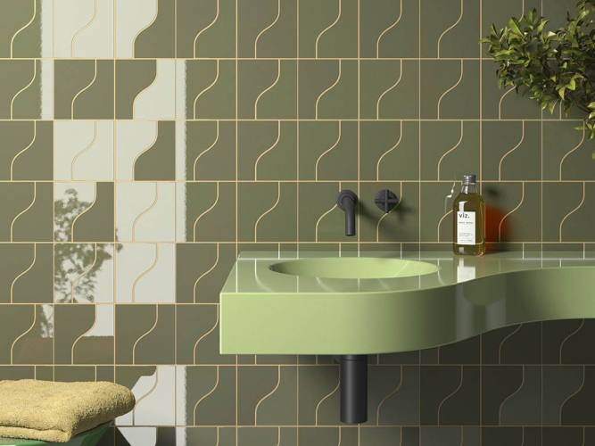 Плитка Equipe Curve 28850 Garden Green Gloss 8,3x12