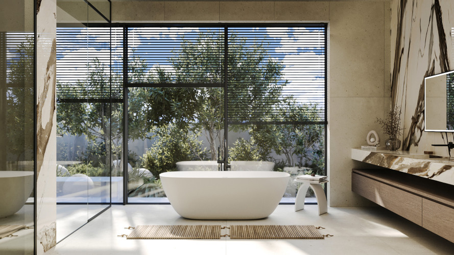 Ванна из искусственного камня ABBER Stein AS9612-1.7 белая матовая