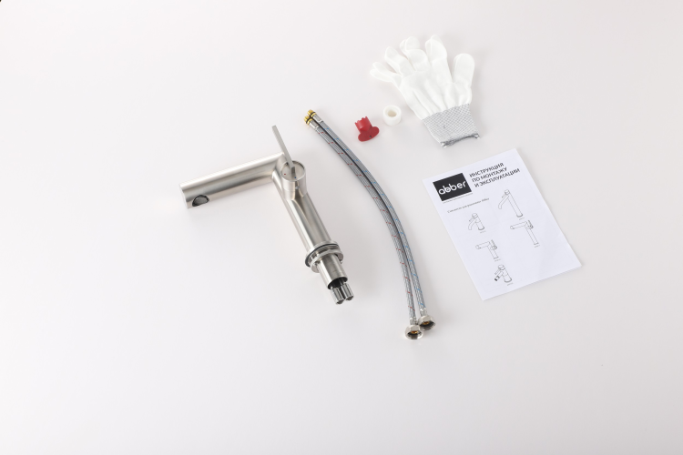 Смеситель ABBER Perfekte 316 AF8A10BST для раковины, сталь брашированная