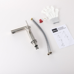 Смеситель ABBER Perfekte 316 AF8A10BST для раковины, сталь брашированная