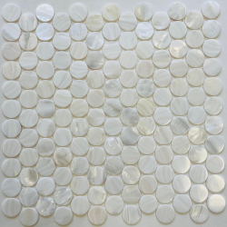 Мозаика Pixel Mosaic PIX752 из натурального перламутра, чип 25 мм, сетка 285х295х2 мм
