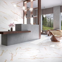 Керамогранит Laparet Venato Calacatta Gold белый сатинированный 60х60