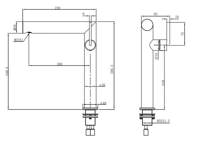 Смеситель ABBER Perfekte 316 AF8A11BG-L для раковины, золото брашированное