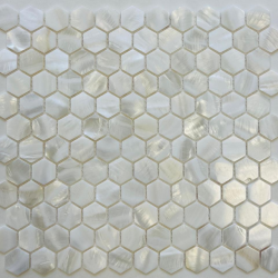 Мозаика Pixel Mosaic PIX751 из натурального перламутра, чип HEX25 мм, сетка 285х295х2 мм