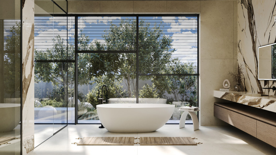 Ванна из искусственного камня ABBER Stein AS9611-1.6 белая матовая