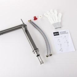 Смеситель ABBER Perfekte 316 AF8A11BGG-L для раковины, оружейная сталь брашированная