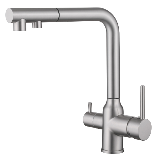 Смеситель ABBER Emotion AF8814SP для кухни с подключением фильтра и выдвижной лейкой, сатин
