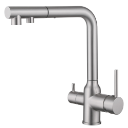 Смеситель ABBER Emotion AF8814SP для кухни с подключением фильтра и выдвижной лейкой, сатин
