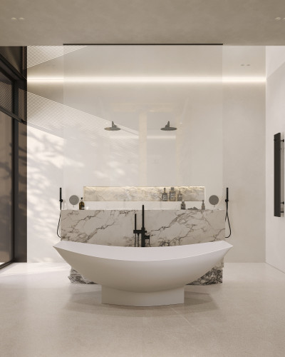 Ванна из искусственного камня ABBER Stein AS9610 белая матовая