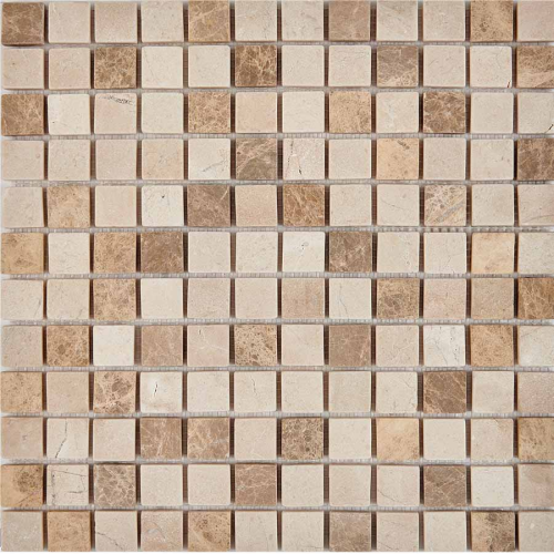 Мозаика Pixel Mosaic PIX 276 Emperador Light, Crema Nova, чип 23x23 мм, сетка 305х305x6 мм, Матовая