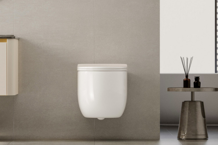 Унитаз ABBER Bequem AC1104TN подвесной белый, безободковый, смыв торнадо