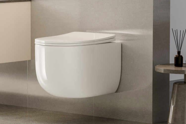 Унитаз ABBER Bequem AC1104TN подвесной белый, безободковый, смыв торнадо