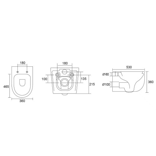 Унитаз ABBER Bequem AC1104TN подвесной белый, безободковый, смыв торнадо