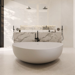 Ванна из искусственного камня ABBER Stein AS9608 белая матовая