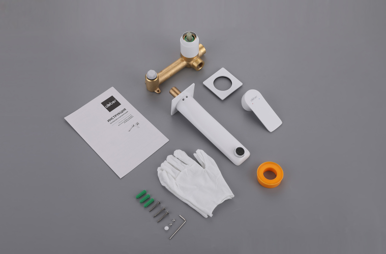 Смеситель ABBER Weiss Insel AF8082FW для раковины скрытого монтажа, белый матовый