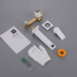 Смеситель ABBER Weiss Insel AF8082FW для раковины скрытого монтажа, белый матовый