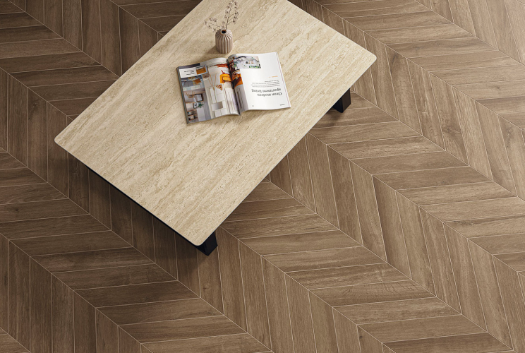 Керамогранит Atlas Concorde Russia 600010002450 Fusion Oak/Фьюжн Оак Рустик Шеврон 7.5x45