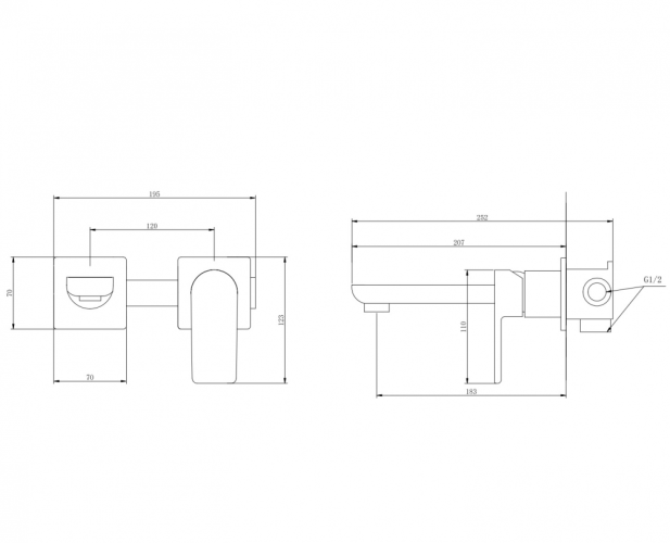 Смеситель ABBER Weiss Insel AF8082W для раковины скрытого монтажа, белый-хром