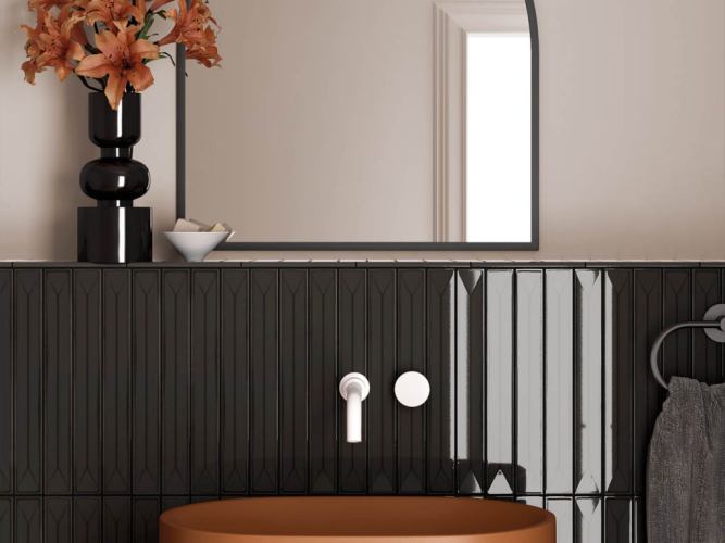 Плитка Equipe Vitral 31148 Black 5x40