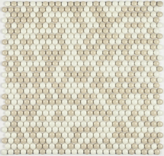 Мозаика Bonaparte Pixel cream (d12*6) 325х318, глянцевая