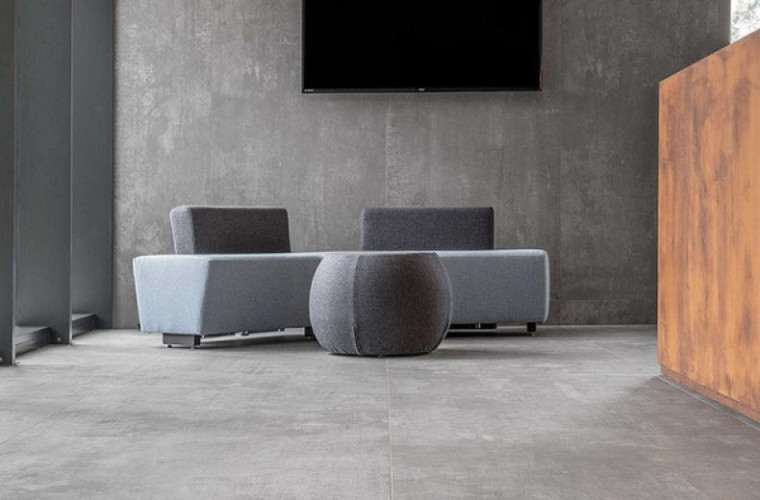 Керамогранит Laminam Cemento Avorio Bocciardato LAMF009024 5.6 Mm 100x300