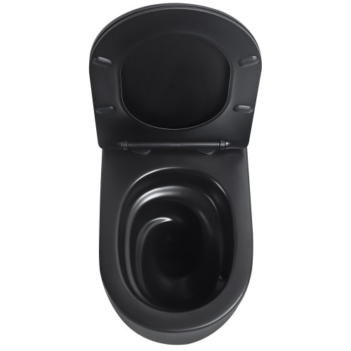 Унитаз ABBER Bequem AC1104TMB подвесной черный матовый, безободковый, смыв торнадо