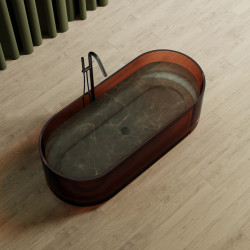 Прозрачная ванна ABBER Kristall AT9708Opal коричневая