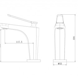 Смеситель ABBER Zeitlos AF8909RG для раковины, розовое золото