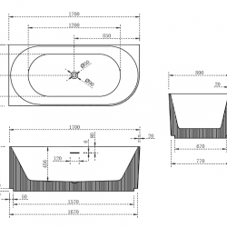 Акриловая ванна ABBER AB9329-1.7MB L черная матовая