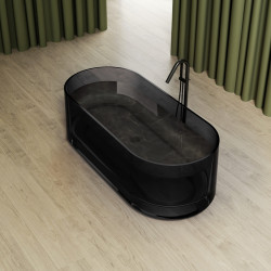 Прозрачная ванна ABBER Kristall AT9708Onyx черная