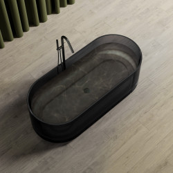 Прозрачная ванна ABBER Kristall AT9708Onyx черная