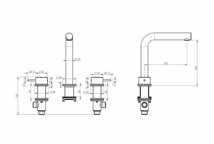 Смеситель ABBER Emotion 316 AF8808BRG для раковины, розовое золото брашированное