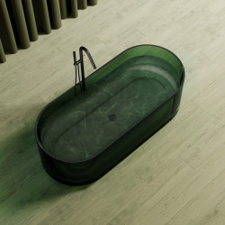 Прозрачная ванна ABBER Kristall AT9708Emerald зеленая