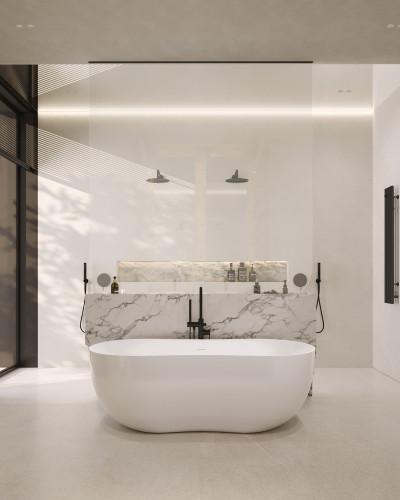 Ванна из искусственного камня ABBER Stein AS9604 белая матовая