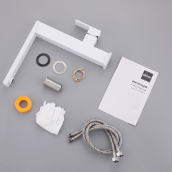 Смеситель ABBER Daheim AF8214W для кухни, белый матовый