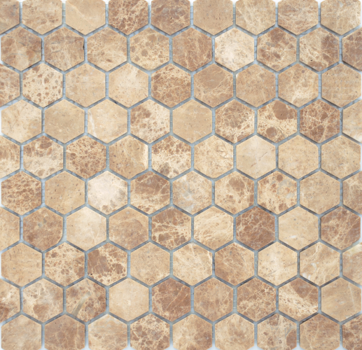Мозаика LeeDo Ceramica Emperador light MAT hex (18x30x6) 285x305, матовая