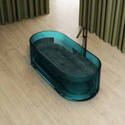 Прозрачная ванна ABBER Kristall AT9708Aquamarin бирюзовая