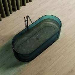 Прозрачная ванна ABBER Kristall AT9708Aquamarin бирюзовая