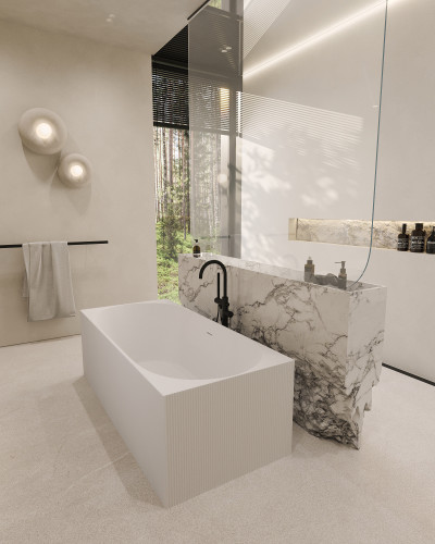 Ванна из искусственного камня ABBER Stein AS9603 белая матовая