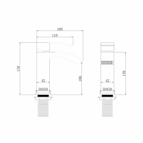 Смеситель ABBER Wasserfall AF8610NG для раковины, никель